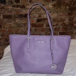 Michael Kors Purple Canvas Tote Bag